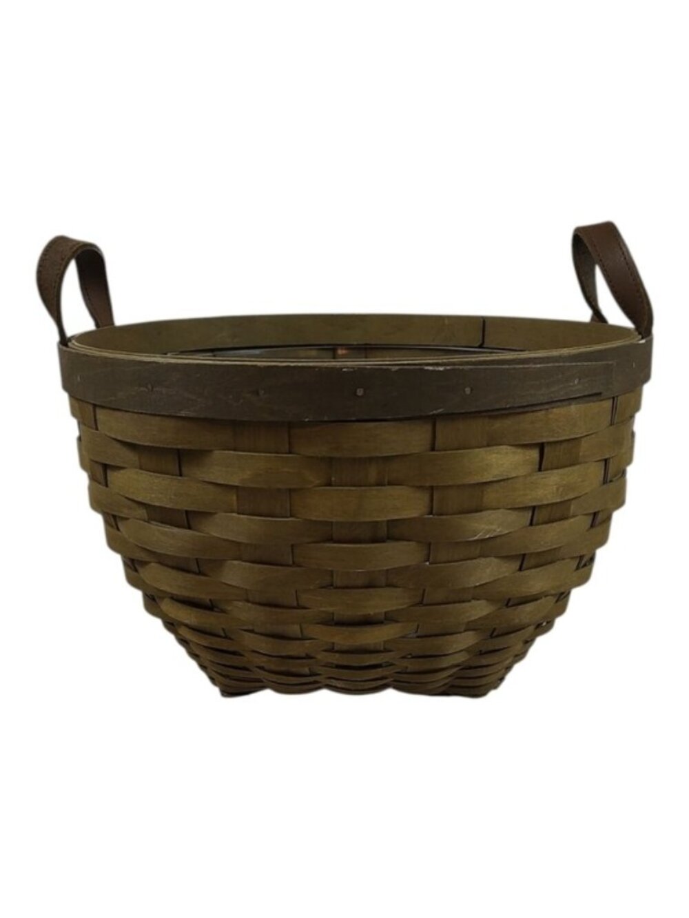 Longaberger 13" American Craft Work Basket Olive Green